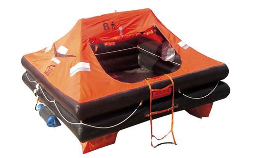 Type U-Drop and inflatable liferaft in yacht